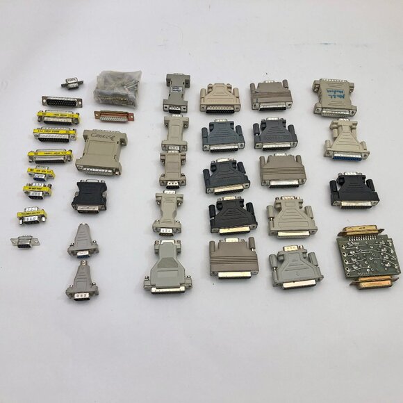 Lot of 34 Vintage Computer Gender Changer Adapters & Parts - Picture 1 of 6
